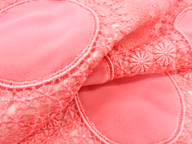  ビロードレース花模様ショール